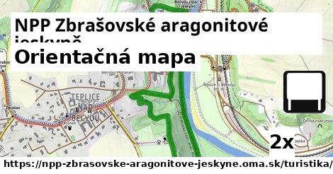 orientačná mapa v NPP Zbrašovské aragonitové jeskyně