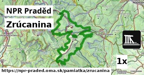 zrúcanina v NPR Praděd