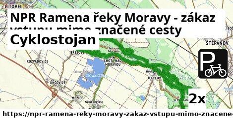 Cyklostojan, NPR Ramena řeky Moravy - zákaz vstupu mimo značené cesty