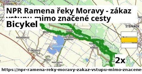 bicykel v NPR Ramena řeky Moravy - zákaz vstupu mimo značené cesty