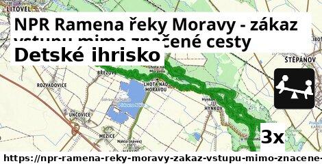 Detské ihrisko, NPR Ramena řeky Moravy - zákaz vstupu mimo značené cesty