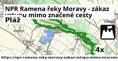 Pláž, NPR Ramena řeky Moravy - zákaz vstupu mimo značené cesty