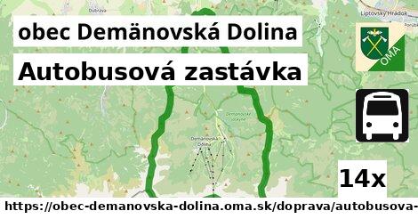 Autobusová zastávka, obec Demänovská Dolina