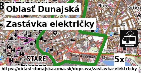 Zastávka električky, Oblasť Dunajská