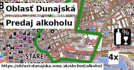 Predaj alkoholu, Oblasť Dunajská