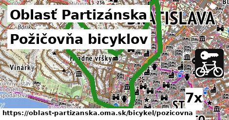 Požičovňa bicyklov, Oblasť Partizánska