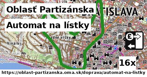 Automat na lístky, Oblasť Partizánska