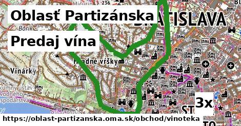 Predaj vína, Oblasť Partizánska