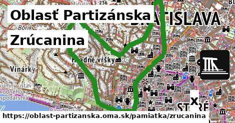 Zrúcanina, Oblasť Partizánska