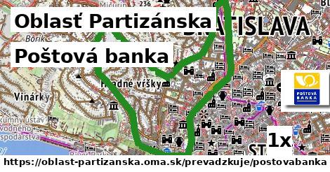 Poštová banka, Oblasť Partizánska