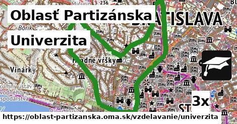 Univerzita, Oblasť Partizánska