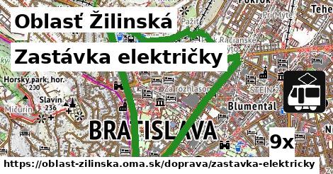 Zastávka električky, Oblasť Žilinská