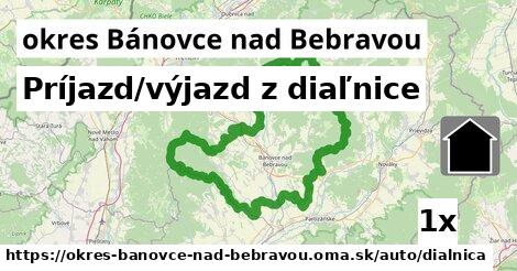 Príjazd/výjazd z diaľnice, okres Bánovce nad Bebravou