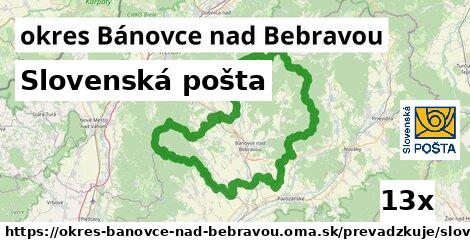 Slovenská pošta, okres Bánovce nad Bebravou