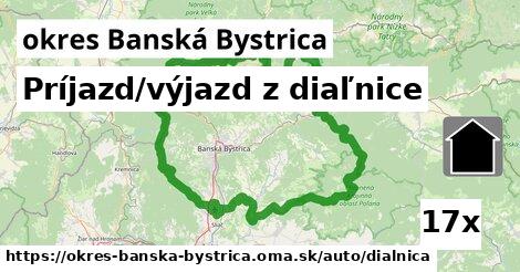 Príjazd/výjazd z diaľnice, okres Banská Bystrica