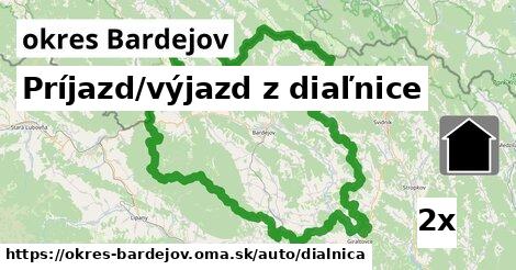 Príjazd/výjazd z diaľnice, okres Bardejov