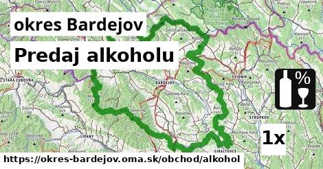 Predaj alkoholu, okres Bardejov