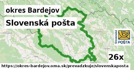 Slovenská pošta, okres Bardejov