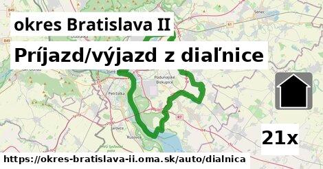 Príjazd/výjazd z diaľnice, okres Bratislava II