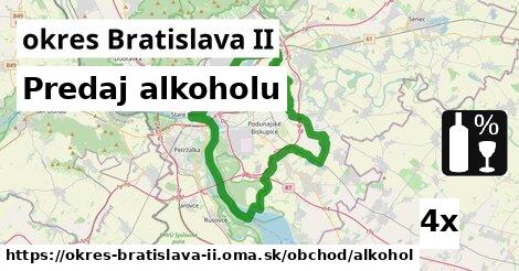 Predaj alkoholu, okres Bratislava II
