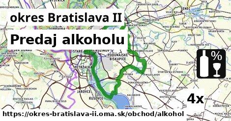 Predaj alkoholu, okres Bratislava II