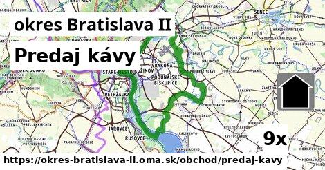 Predaj kávy, okres Bratislava II