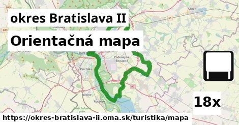 Orientačná mapa, okres Bratislava II