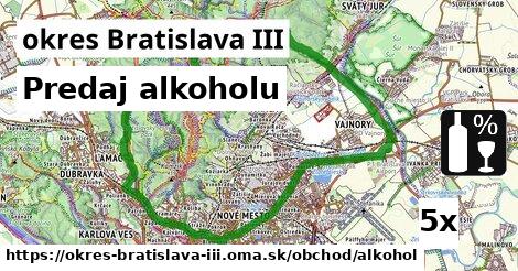 Predaj alkoholu, okres Bratislava III