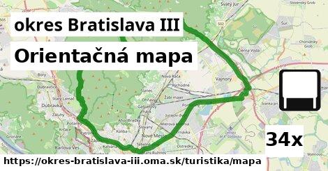 Orientačná mapa, okres Bratislava III