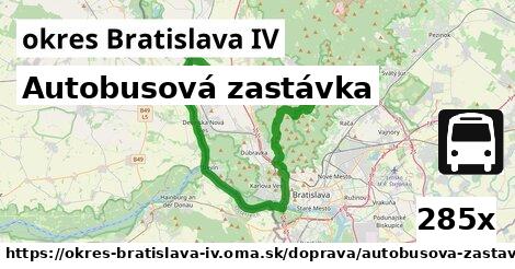 Autobusová zastávka, okres Bratislava IV