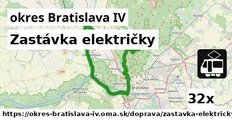 Zastávka električky, okres Bratislava IV