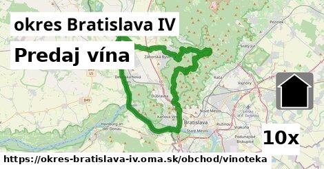 Predaj vína, okres Bratislava IV