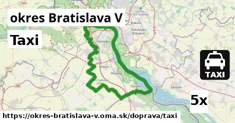 Taxi, okres Bratislava V
