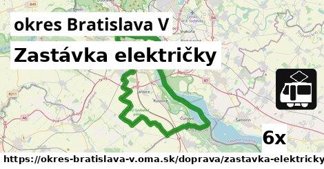 Zastávka električky, okres Bratislava V