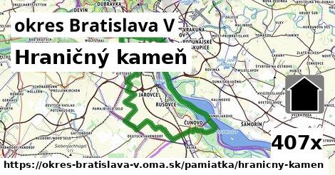 Hraničný kameň, okres Bratislava V