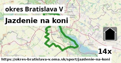 Jazdenie na koni, okres Bratislava V