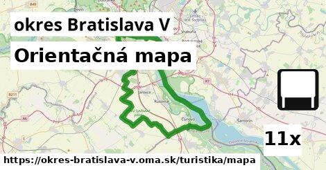 Orientačná mapa, okres Bratislava V