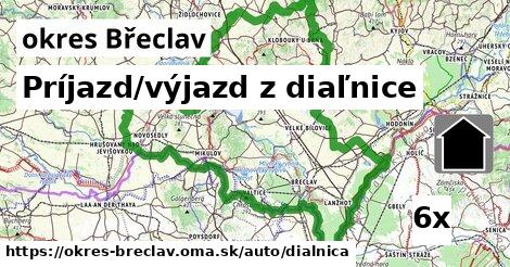 Príjazd/výjazd z diaľnice, okres Břeclav