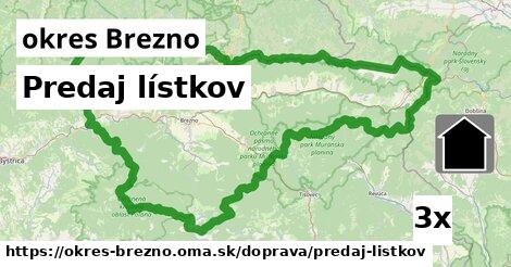 Predaj lístkov, okres Brezno