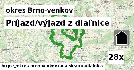 Príjazd/výjazd z diaľnice, okres Brno-venkov