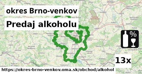 Predaj alkoholu, okres Brno-venkov