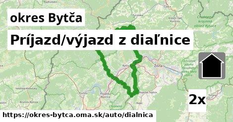 Príjazd/výjazd z diaľnice, okres Bytča