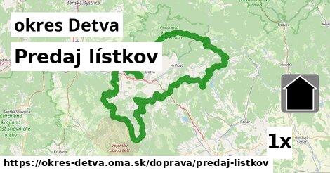 predaj lístkov v okres Detva