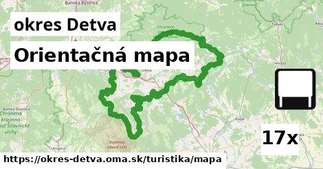 Orientačná mapa, okres Detva