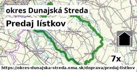 predaj lístkov v okres Dunajská Streda