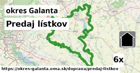 Predaj lístkov, okres Galanta