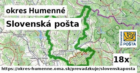 Slovenská pošta, okres Humenné