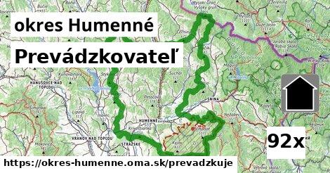 prevádzkovateľ v okres Humenné