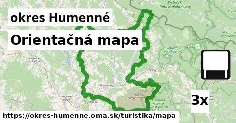 Orientačná mapa, okres Humenné