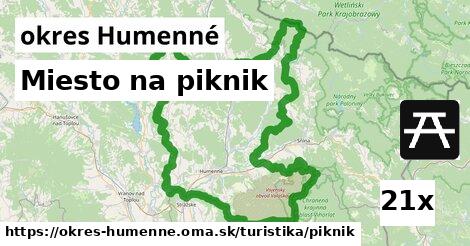 Miesto na piknik, okres Humenné